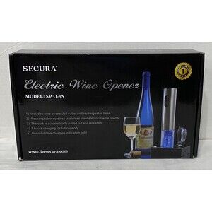 Secura Electric Wine Opener Automatic Electric Wine Bottle Corkscrew With Stand